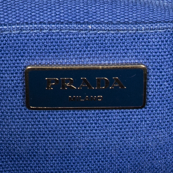 Prada Medium Bicolor Canapa Tote - Picture 9 of 9